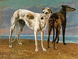 Count de Choiseul's Greyhounds by Gustave Courbet